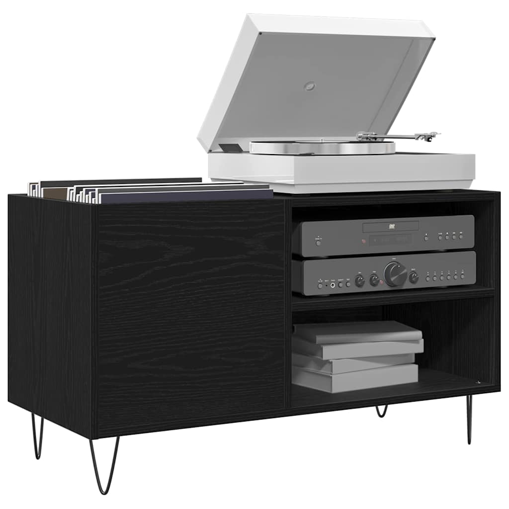 Pladeskab Sort eg 85 x 38 x 48 cm Konstrueret træ