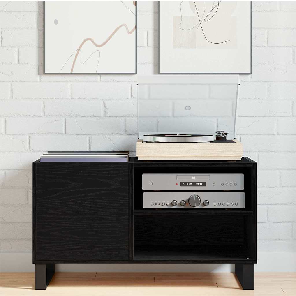 Pladeskab Sort eg 85 x 38 x 48 cm Konstrueret træ