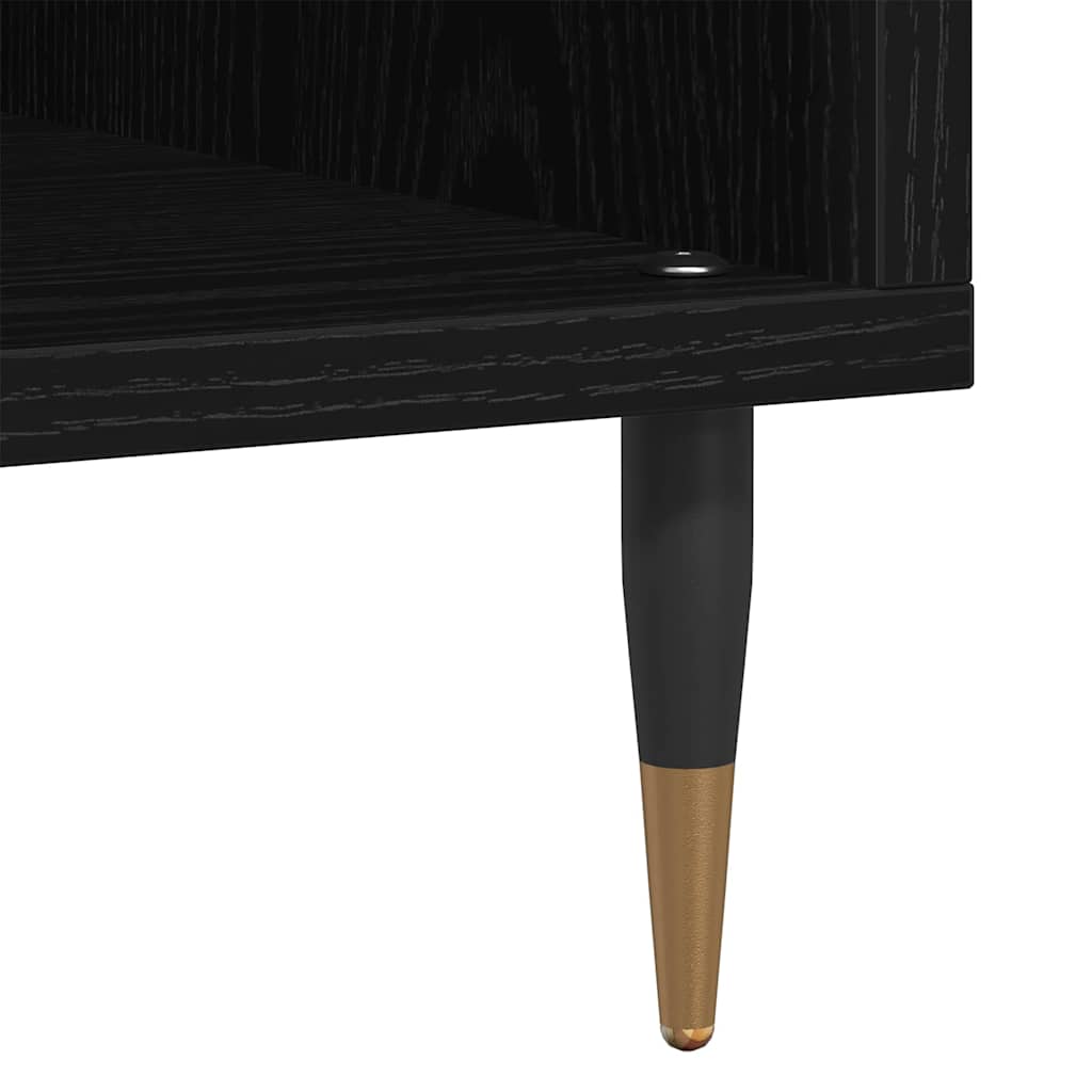 Pladeskab Sort eg 100 x 38 x 48 cm Konstrueret træ