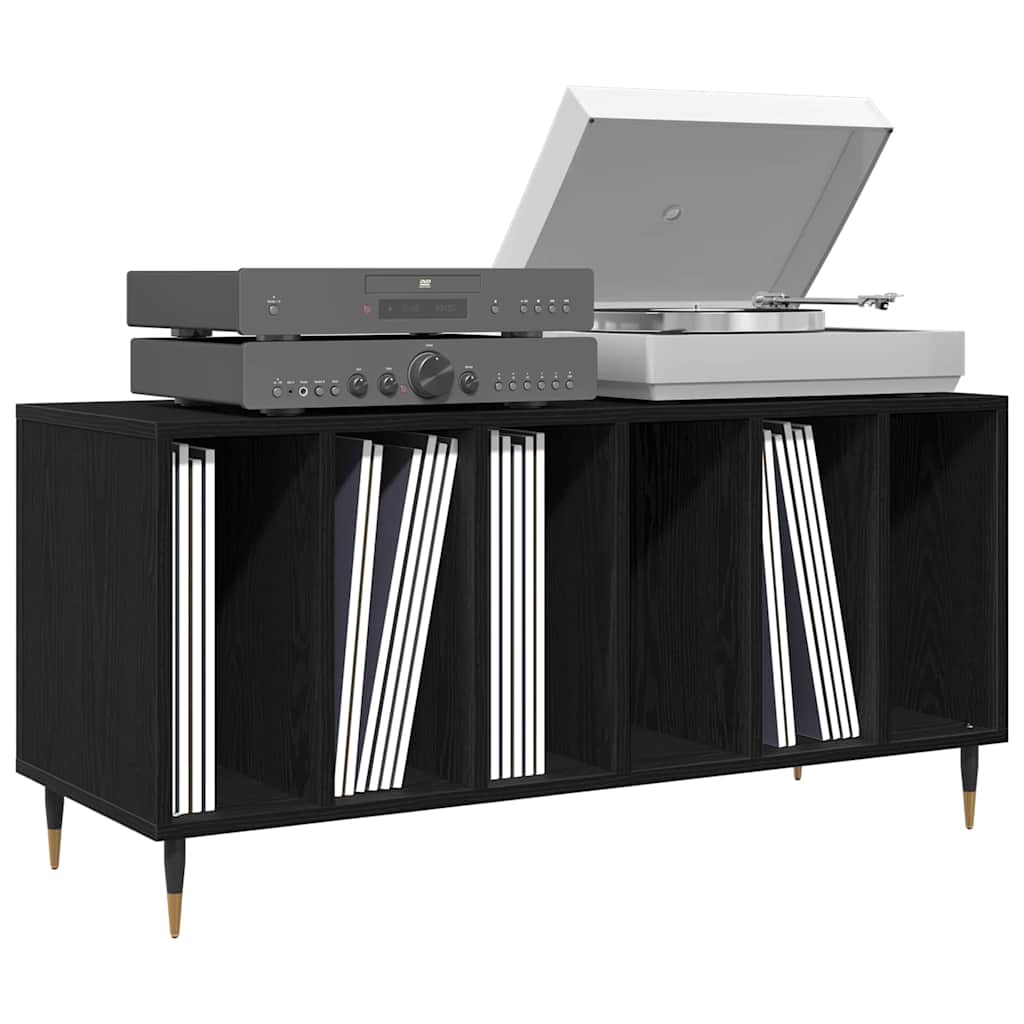 Pladeskab Sort eg 100 x 38 x 48 cm Konstrueret træ