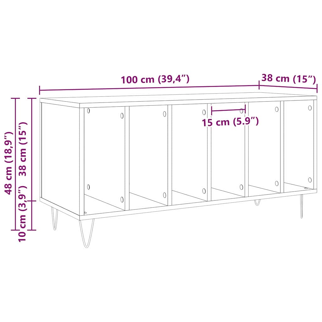 Pladeskab artisan eg 100 x 38 x 48 cm Konstrueret træ
