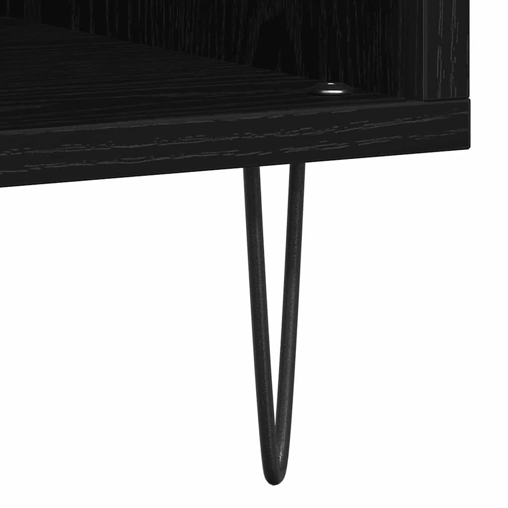 Pladeskab Sort eg 100 x 38 x 48 cm Konstrueret træ