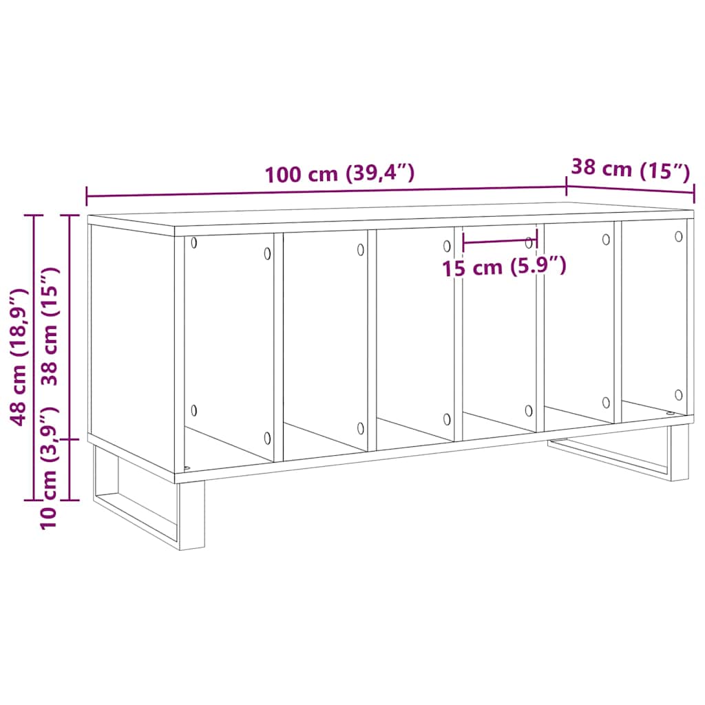 Pladeskab Gammelt træ 100 x 38 x 48 cm Konstrueret træ