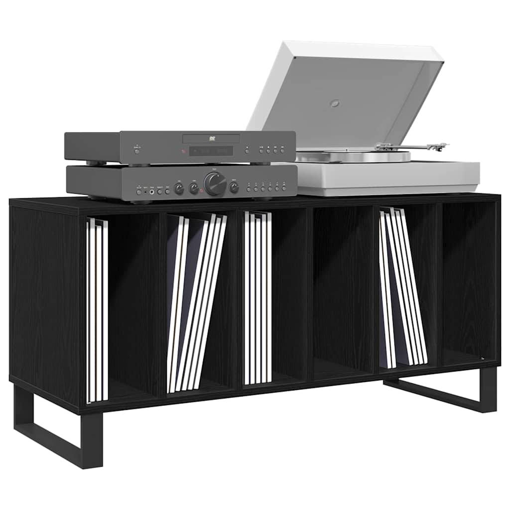 Pladeskab Sort eg 100 x 38 x 48 cm Konstrueret træ