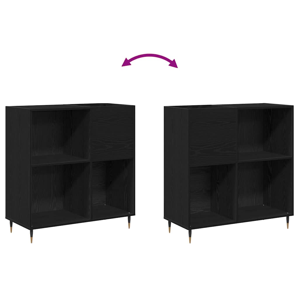 Pladeskab Sort eg 85 x 38 x 89 cm Konstrueret træ