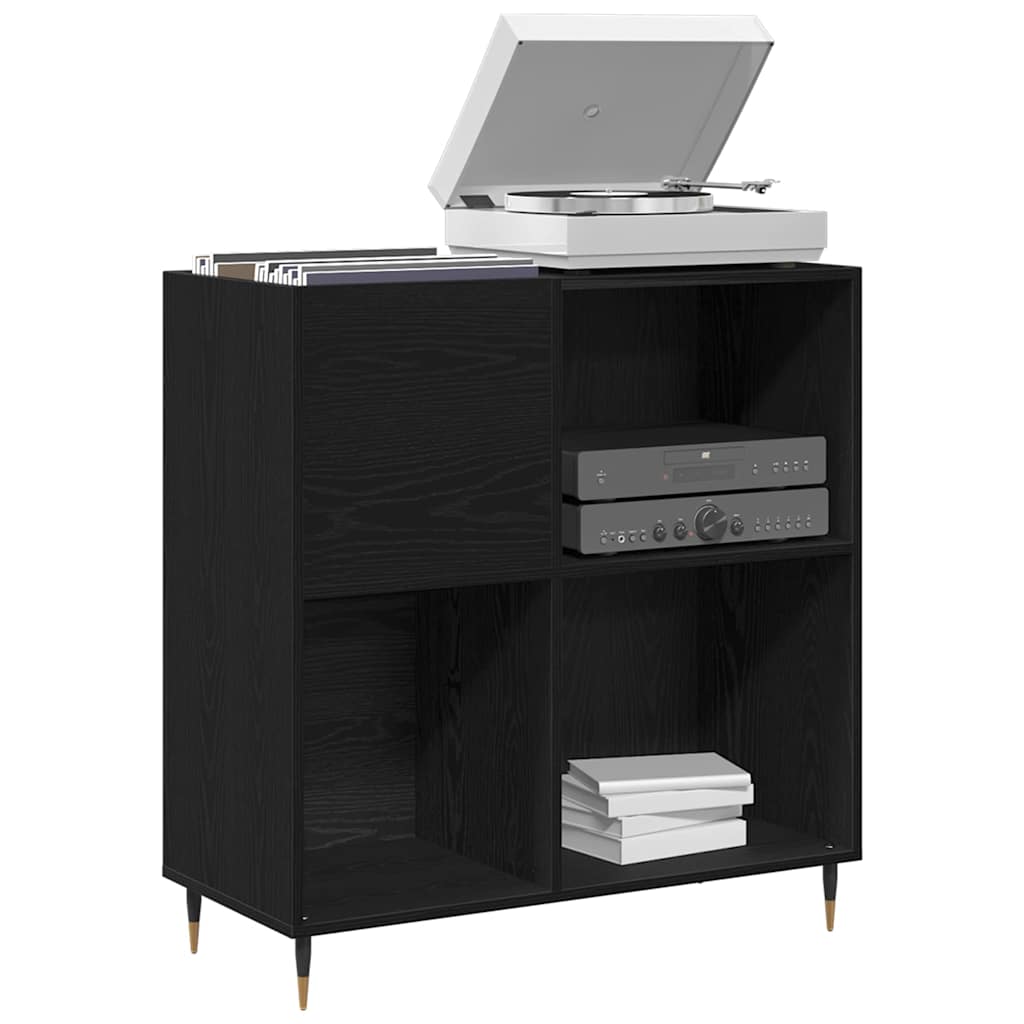 Pladeskab Sort eg 85 x 38 x 89 cm Konstrueret træ