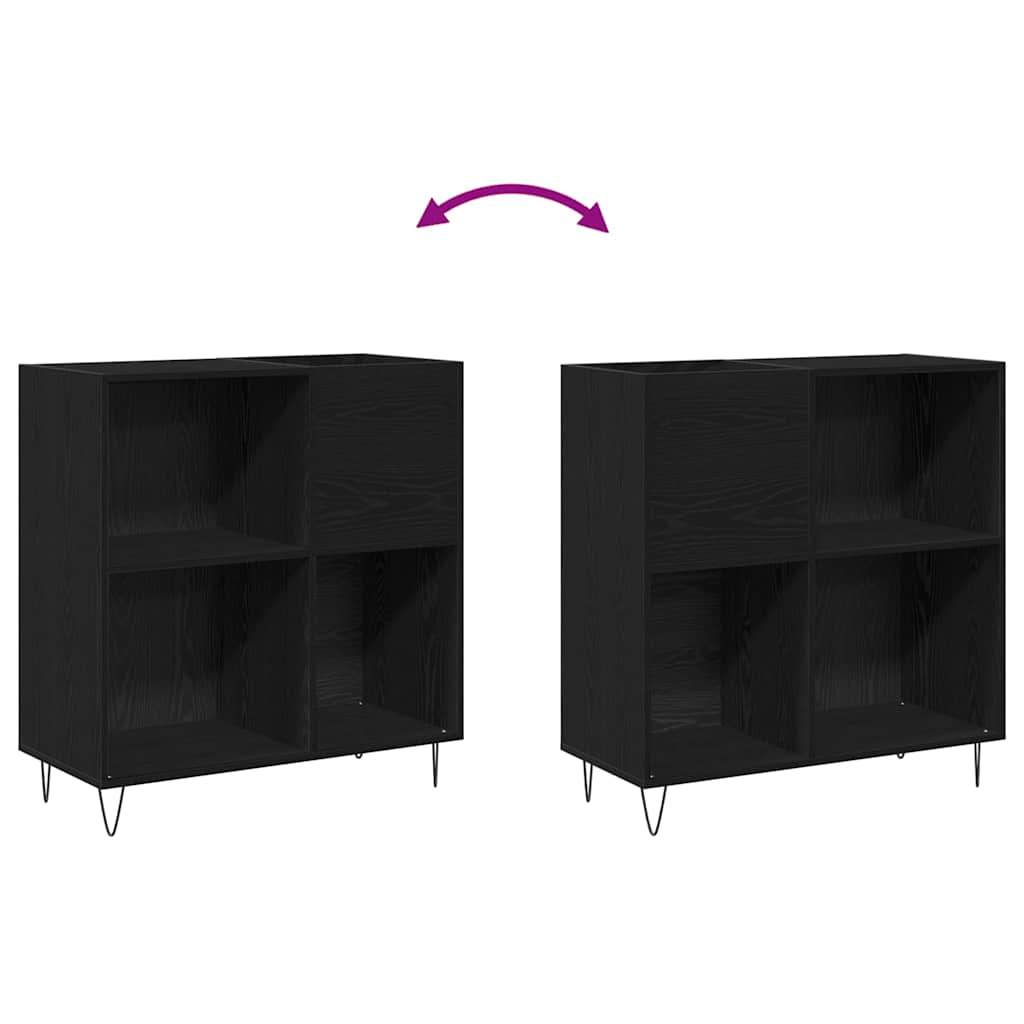 Pladeskab Sort eg 85 x 38 x 89 cm Konstrueret træ