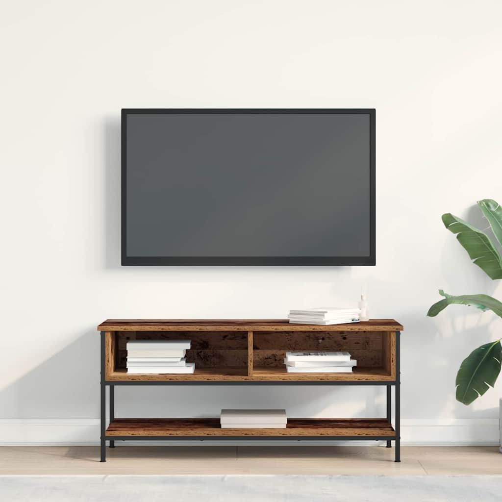 TV-møbelsæt 100 x 35 x 45 cm Gammelt træ Konstrueret træ