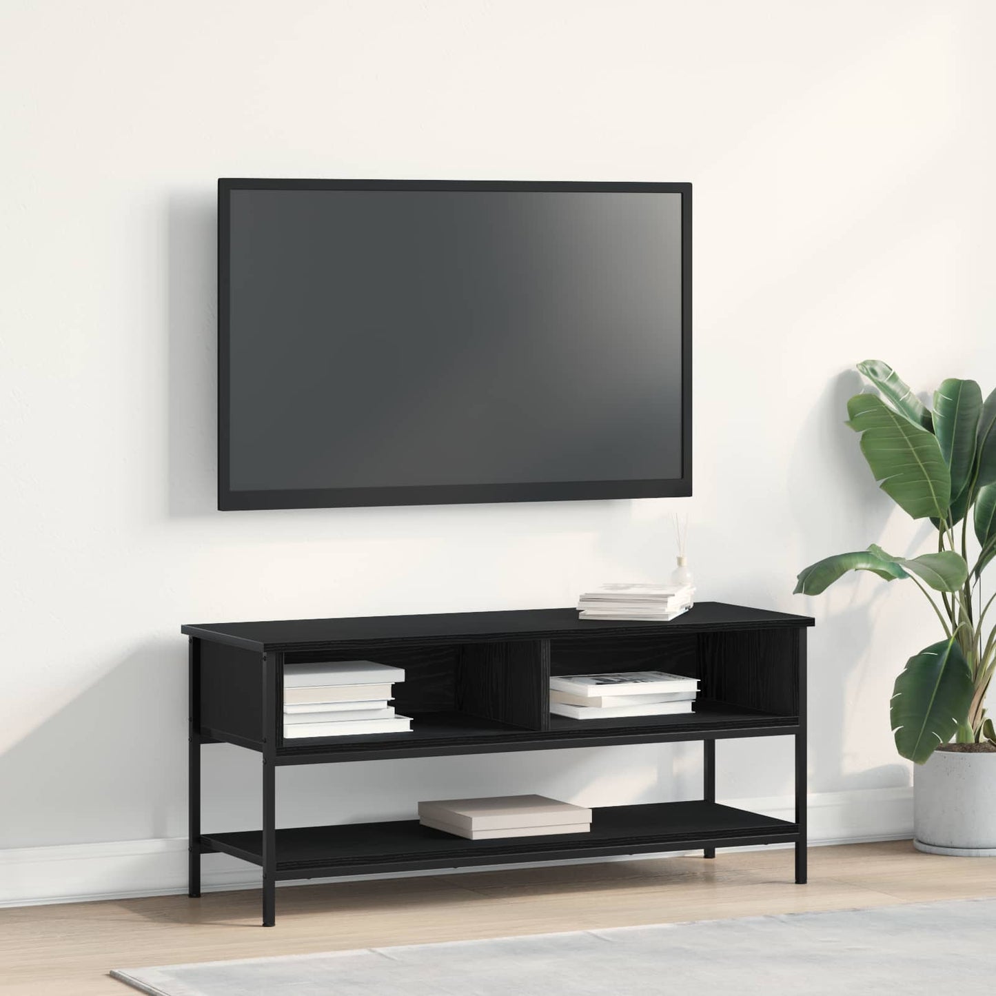 TV-møbelsæt 100 x 35 x 45 cm Sort eg Konstrueret træ