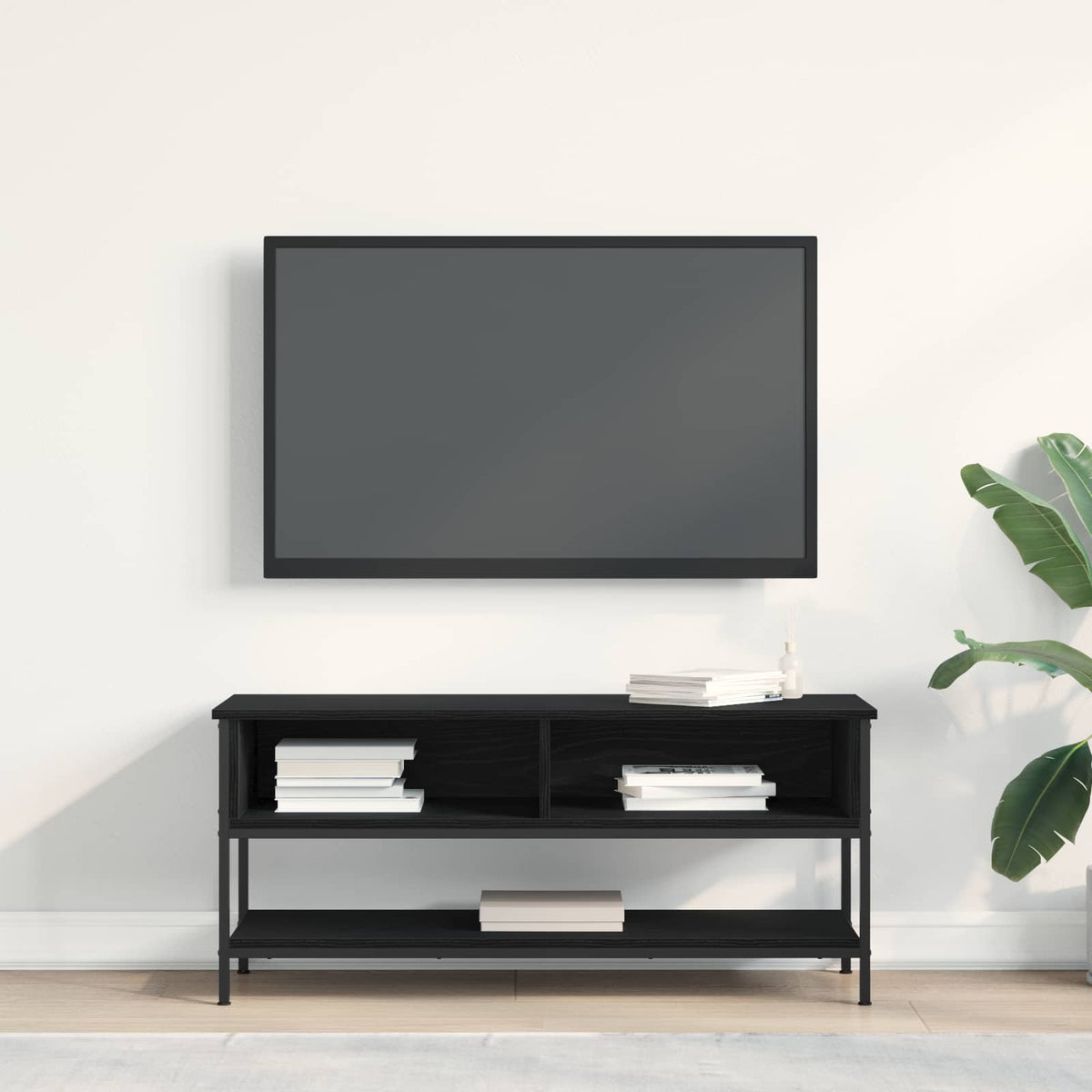 TV-møbelsæt 100 x 35 x 45 cm Sort eg Konstrueret træ
