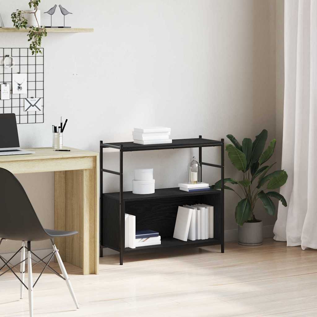 Bogreol 80 x 30 x 78,5 cm Konstrueret træ Sort eg
