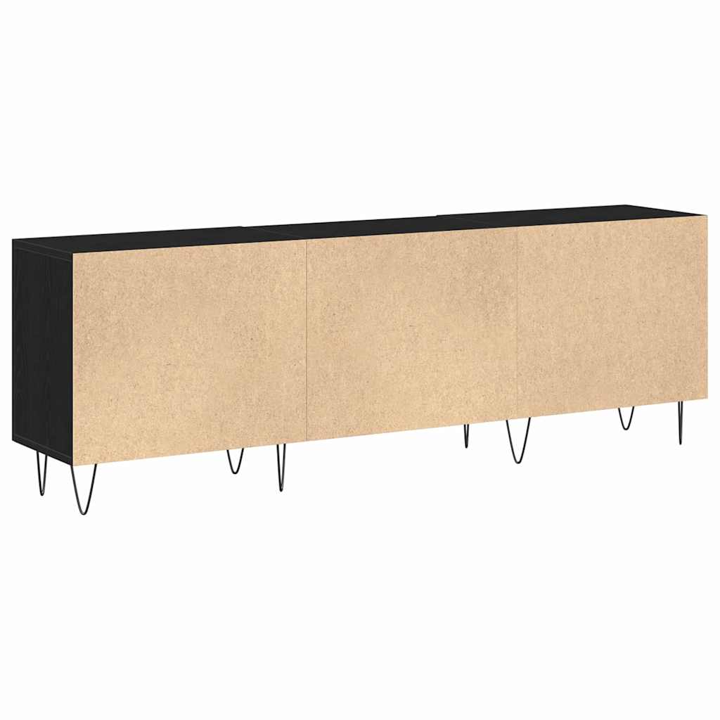 TV-møbelsæt 150 x 30 x 50 cm Sort eg Konstrueret træ