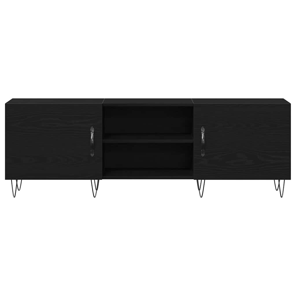 TV-møbelsæt 150 x 30 x 50 cm Sort eg Konstrueret træ