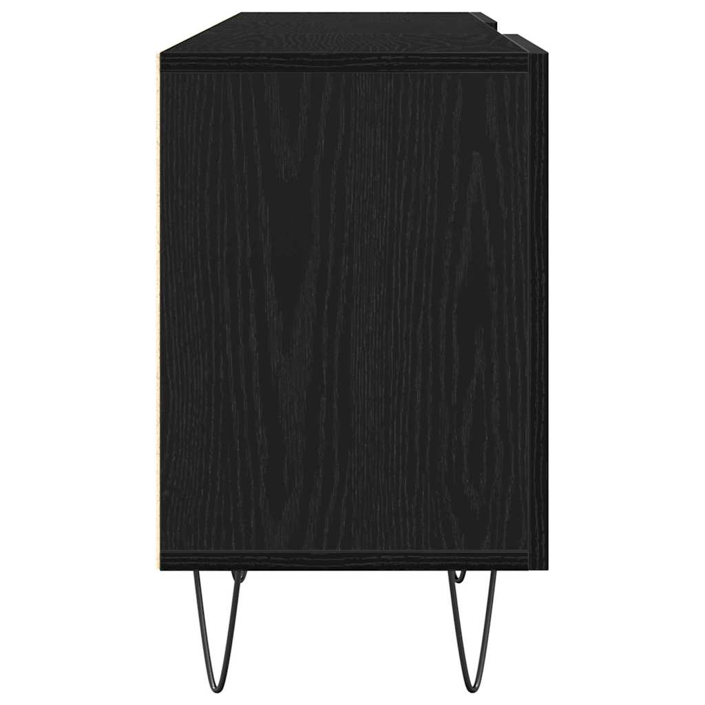 TV-møbelsæt 150 x 30 x 50 cm Sort eg Konstrueret træ