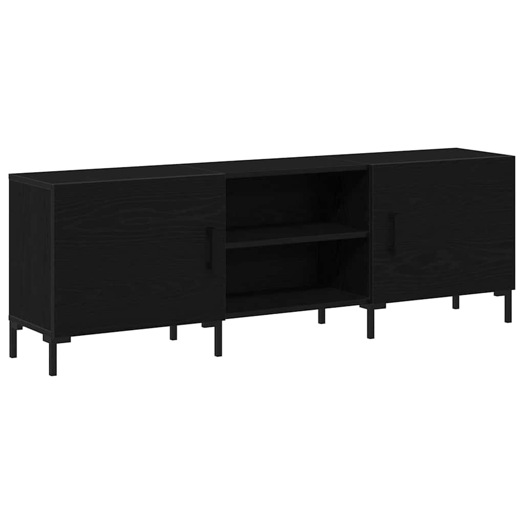 TV-møbelsæt 150 x 30 x 50 cm Sort eg Konstrueret træ