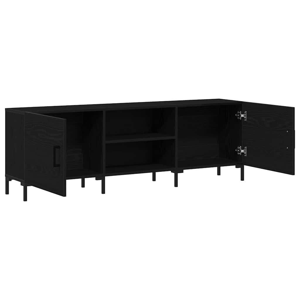 TV-møbelsæt 150 x 30 x 50 cm Sort eg Konstrueret træ