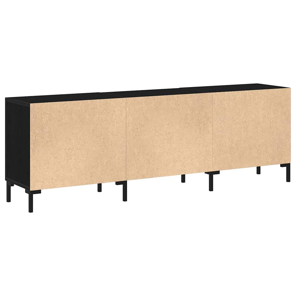 TV-møbelsæt 150 x 30 x 50 cm Sort eg Konstrueret træ