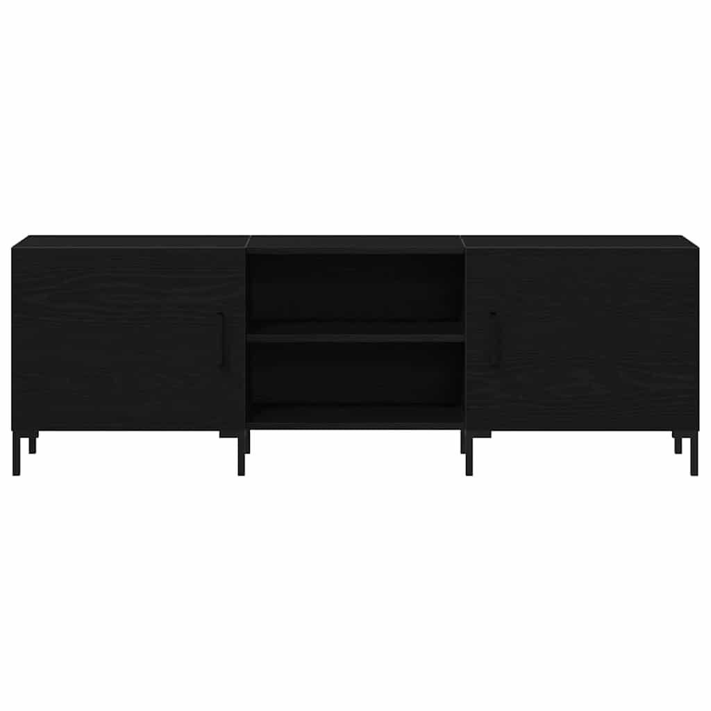 TV-møbelsæt 150 x 30 x 50 cm Sort eg Konstrueret træ