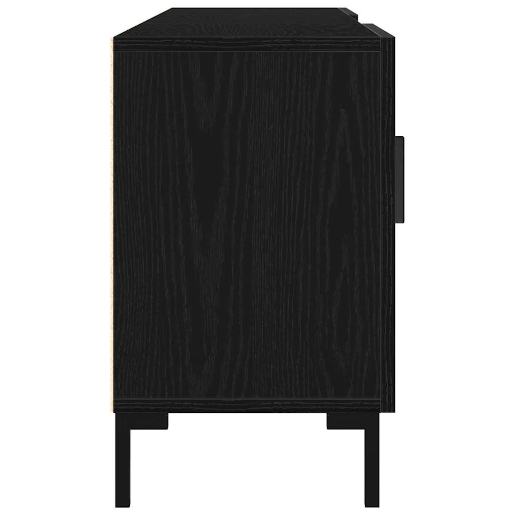 TV-møbelsæt 150 x 30 x 50 cm Sort eg Konstrueret træ
