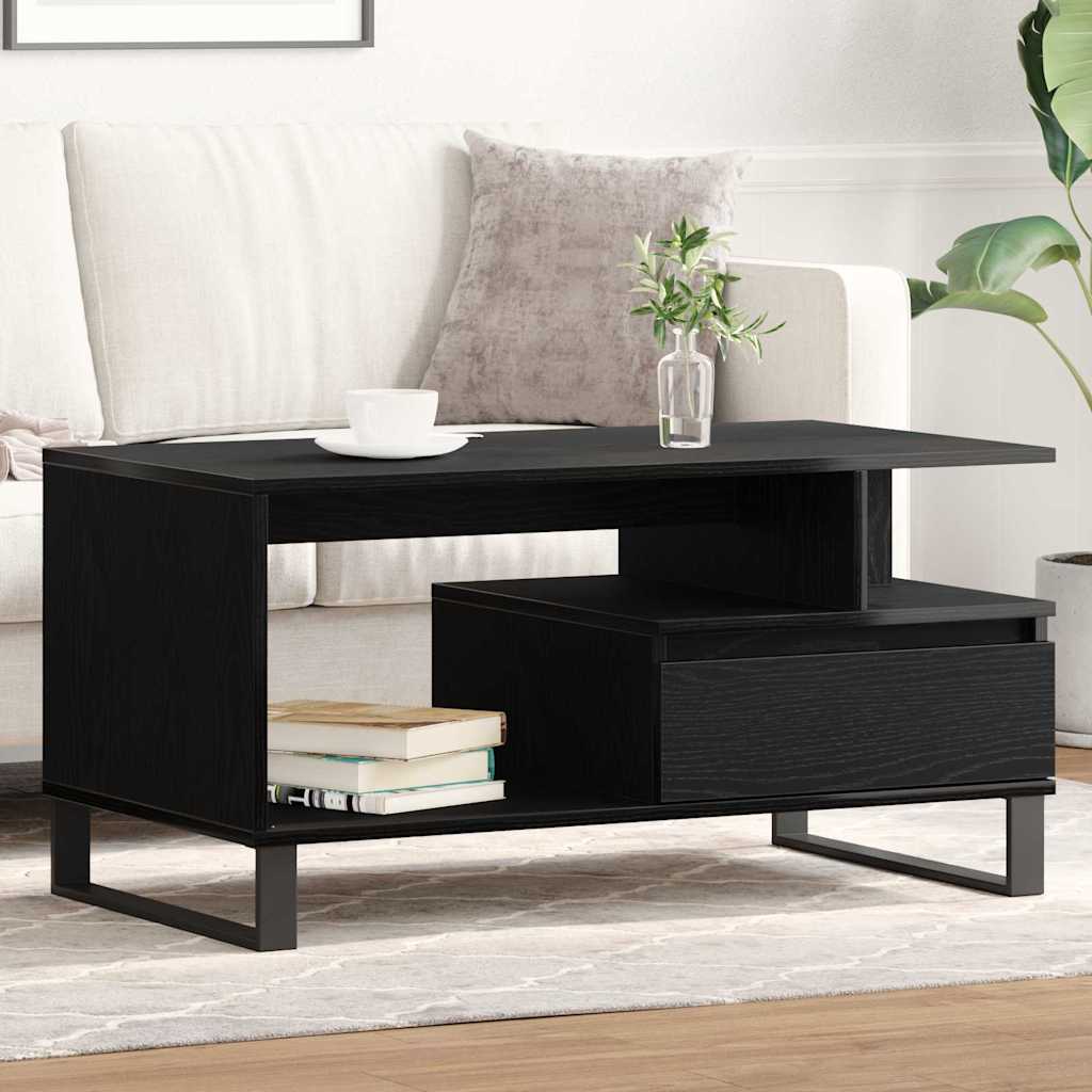Sofabord Sort eg 90 x 49 x 45 cm Konstrueret træ