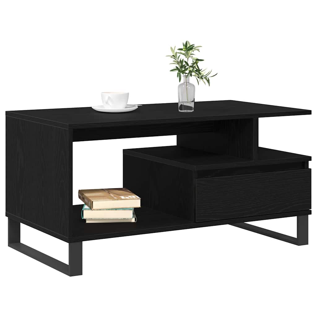 Sofabord Sort eg 90 x 49 x 45 cm Konstrueret træ