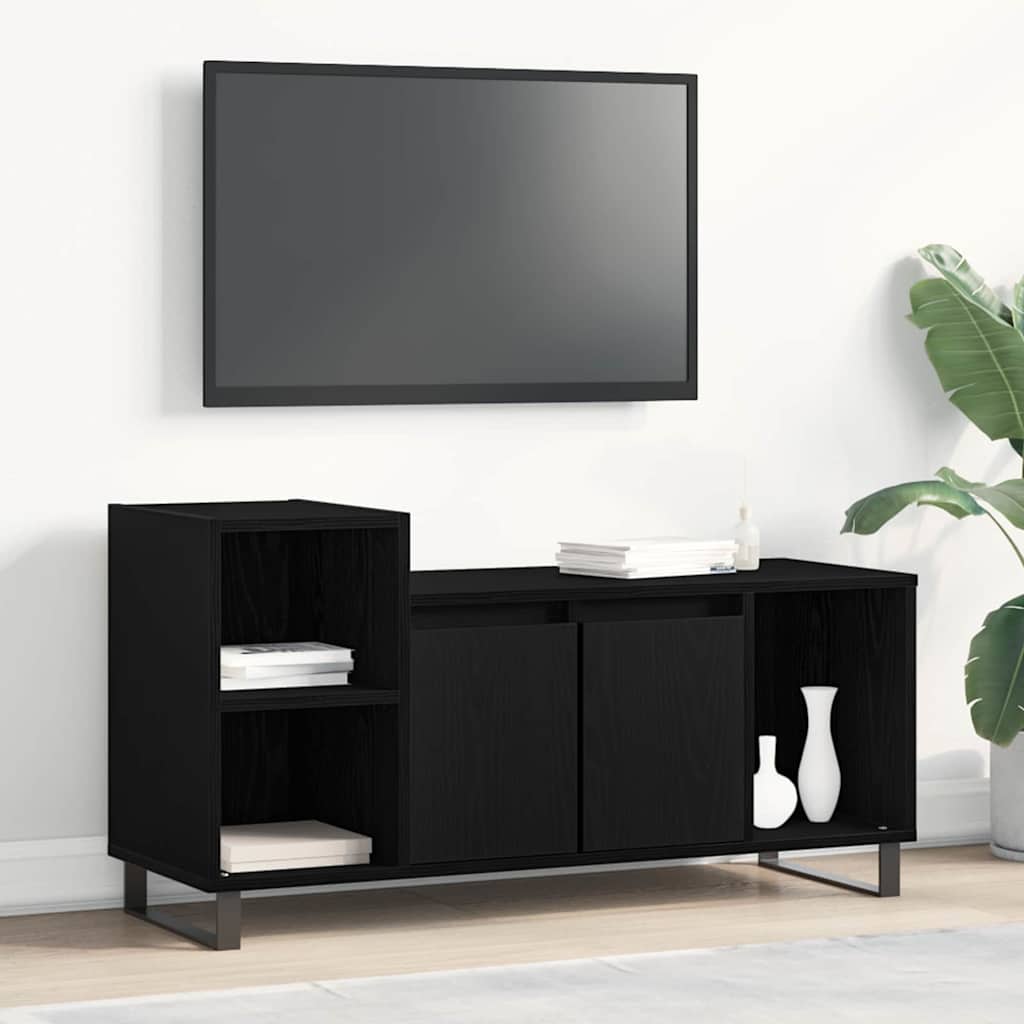 TV-møbelsæt 100 x 35 x 55 cm Sort eg Konstrueret træ