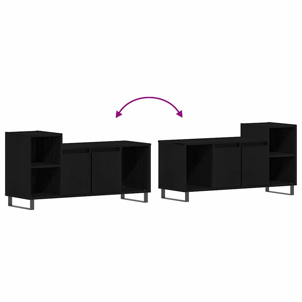 TV-møbelsæt 100 x 35 x 55 cm Sort eg Konstrueret træ