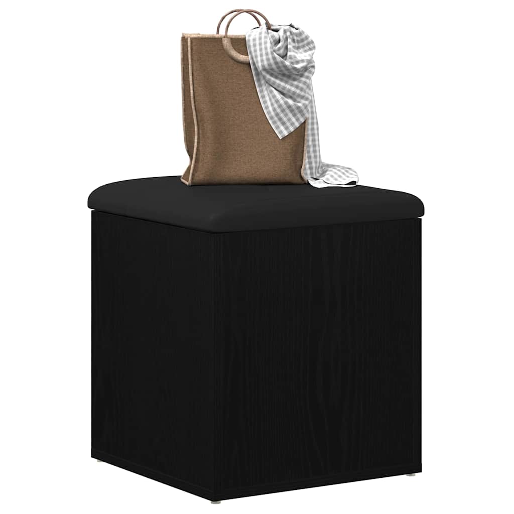 Opbevaringsbænk Sort eg 42 x 42 x 45 cm Konstrueret træ