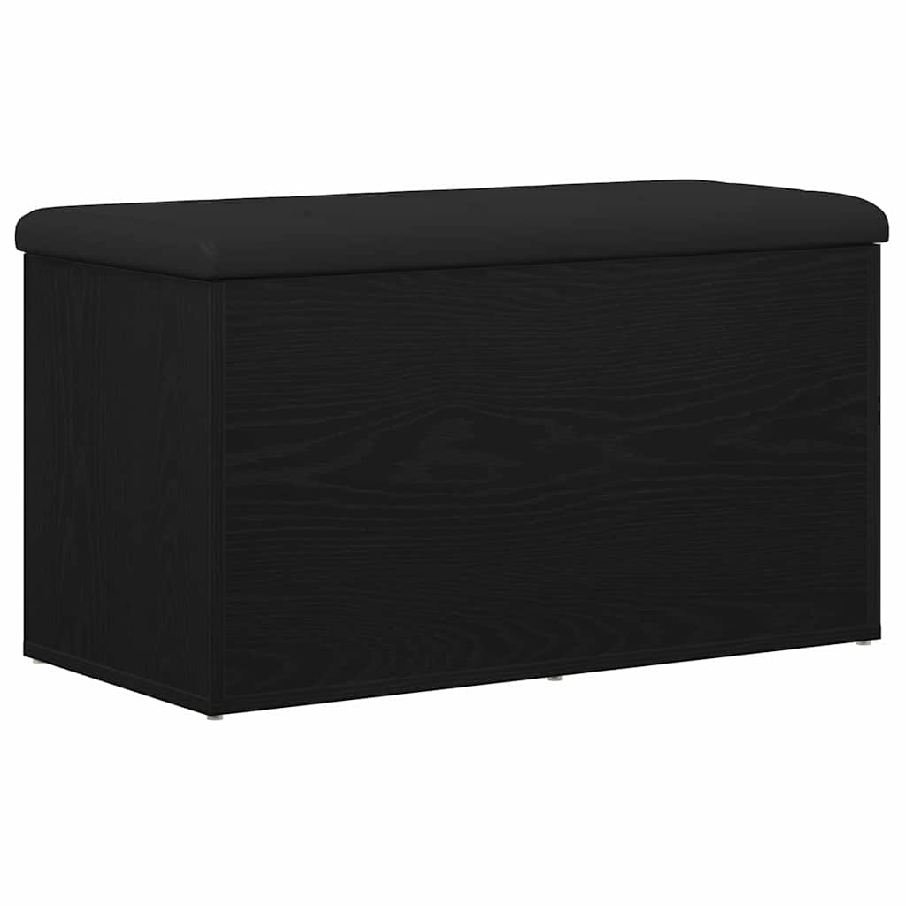 Opbevaringsbænk Sort eg 82 x 42 x 45 cm Konstrueret træ
