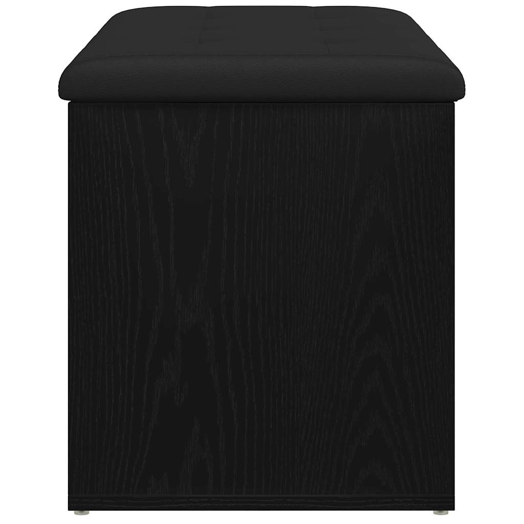 Opbevaringsbænk Sort eg 82 x 42 x 45 cm Konstrueret træ