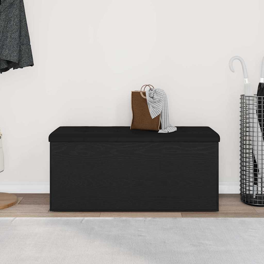 Opbevaringsbænk Sort eg 102 x 42 x 45 cm Konstrueret træ