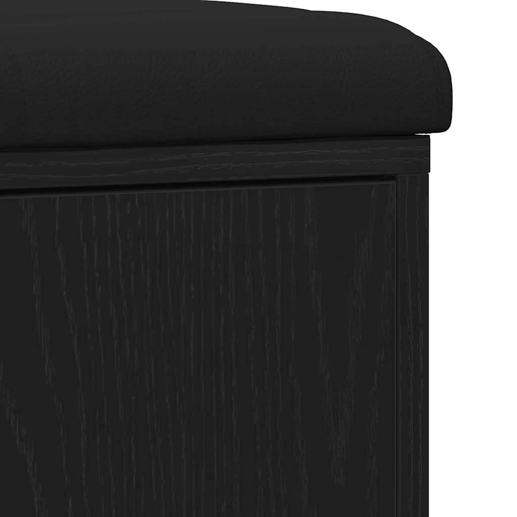 Opbevaringsbænk Sort eg 102 x 32 x 50 cm Konstrueret træ