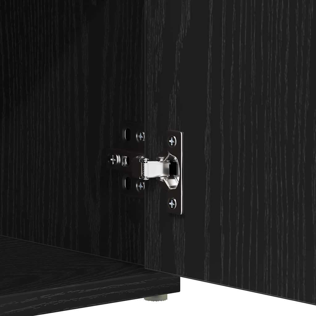 Opbevaringsbænk Sort eg 102 x 32 x 50 cm Konstrueret træ