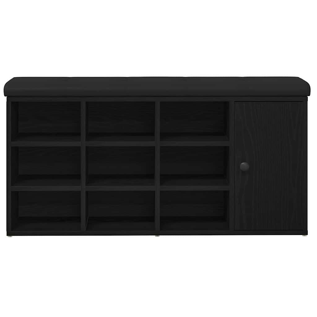 Opbevaringsbænk Sort eg 102 x 32 x 50 cm Konstrueret træ