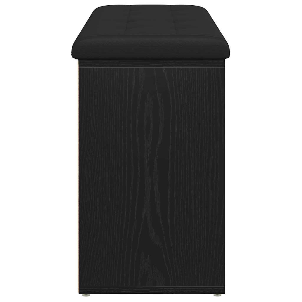 Opbevaringsbænk Sort eg 102 x 32 x 50 cm Konstrueret træ