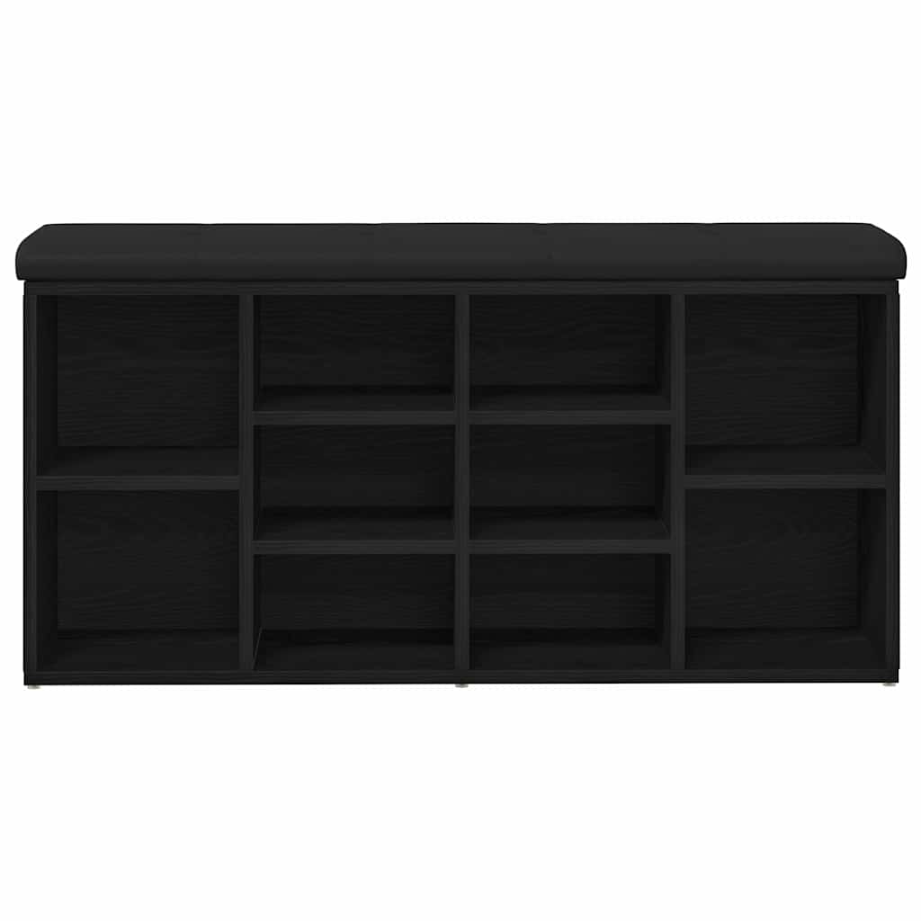 Sko bænk Sort eg 102 x 32 x 50 cm Konstrueret træ