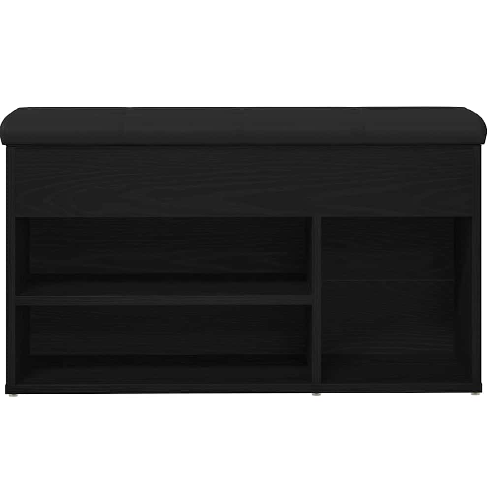 Sko bænk Sort 80 x 30 x 45 cm Konstrueret træ