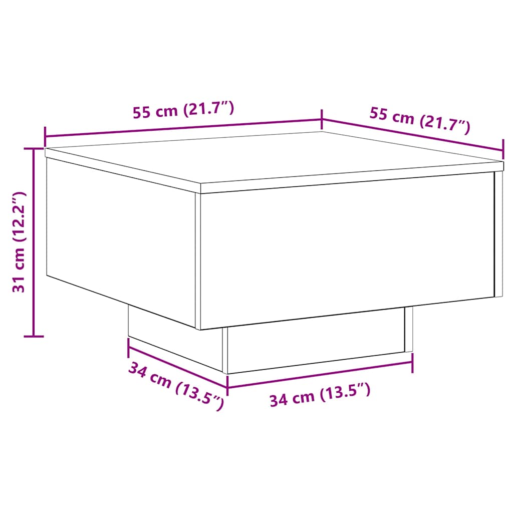 Sofabord Sort eg 55 x 55 x 31 cm