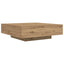 Kaffebord med LED Strip Lys Artisan-eg 100 x 100 x 31 cm