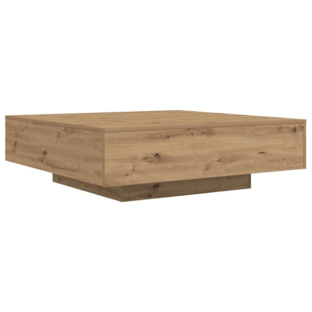 Kaffebord med LED Strip Lys Artisan-eg 100 x 100 x 31 cm