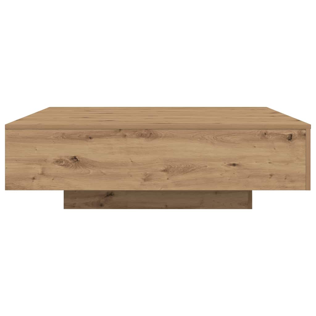 Kaffebord med LED Strip Lys Artisan-eg 100 x 100 x 31 cm