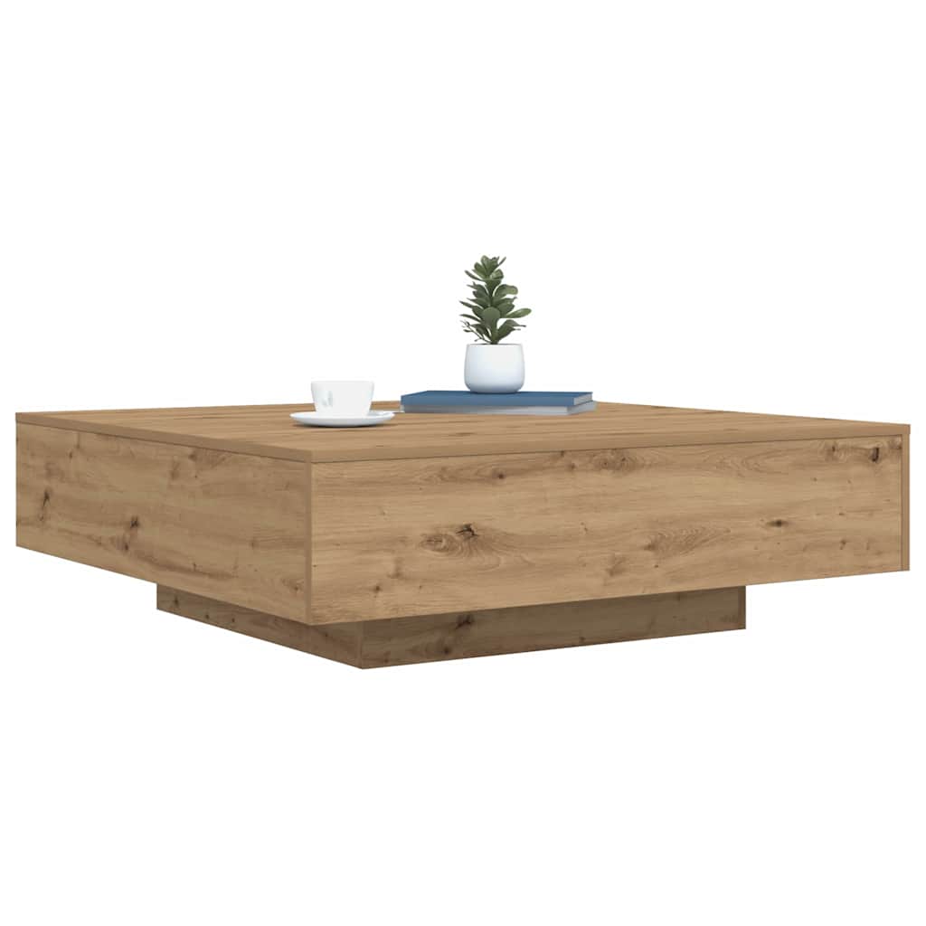 Kaffebord med LED Strip Lys Artisan-eg 100 x 100 x 31 cm