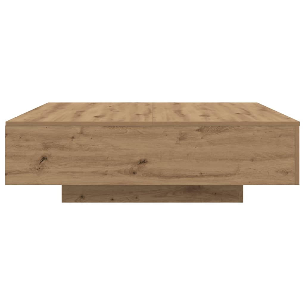 Kaffebord med LED Strip Lys Artisan-eg 100 x 100 x 31 cm
