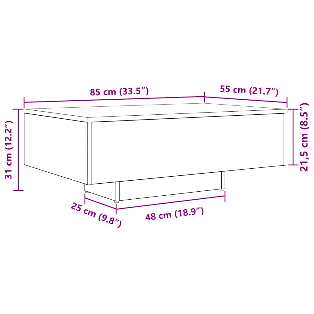 Gammelt træ 85 x 55 x 31 cm Konstrueret træ