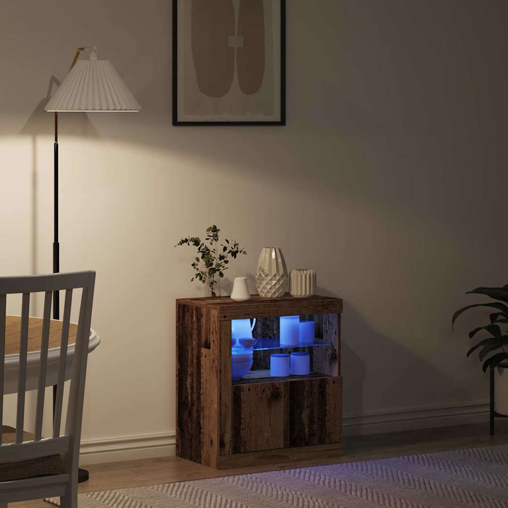 LED Sideboard Brun 60,5 x 37 x 67 cm Konstrueret træ