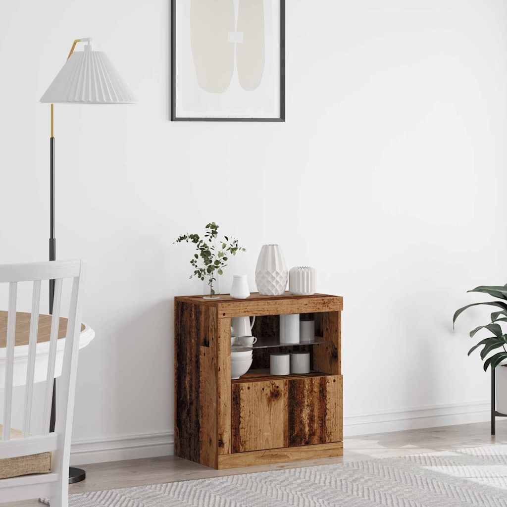 LED Sideboard Brun 60,5 x 37 x 67 cm Konstrueret træ