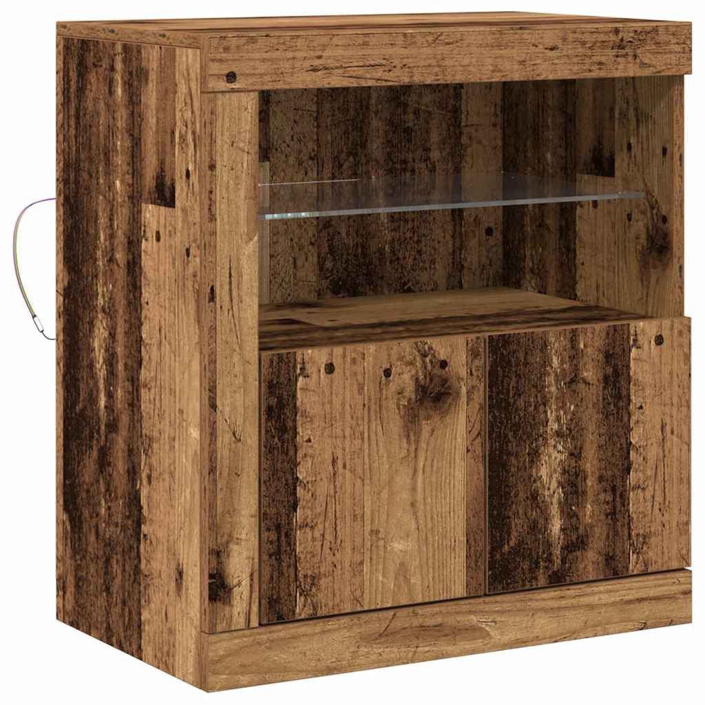 LED Sideboard Brun 60,5 x 37 x 67 cm Konstrueret træ
