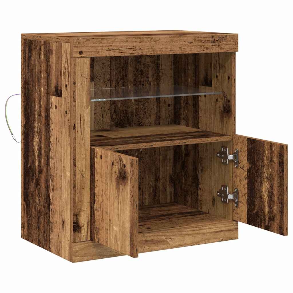 LED Sideboard Brun 60,5 x 37 x 67 cm Konstrueret træ