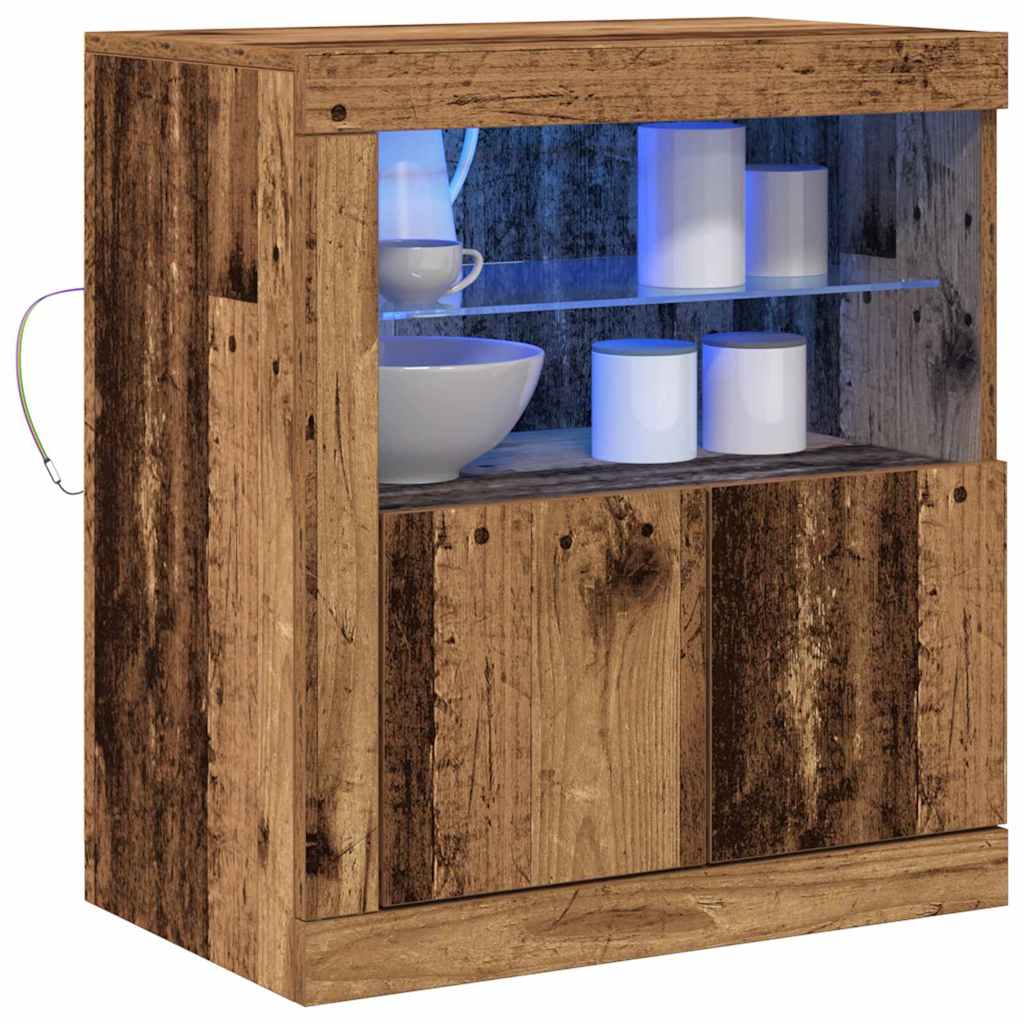 LED Sideboard Brun 60,5 x 37 x 67 cm Konstrueret træ