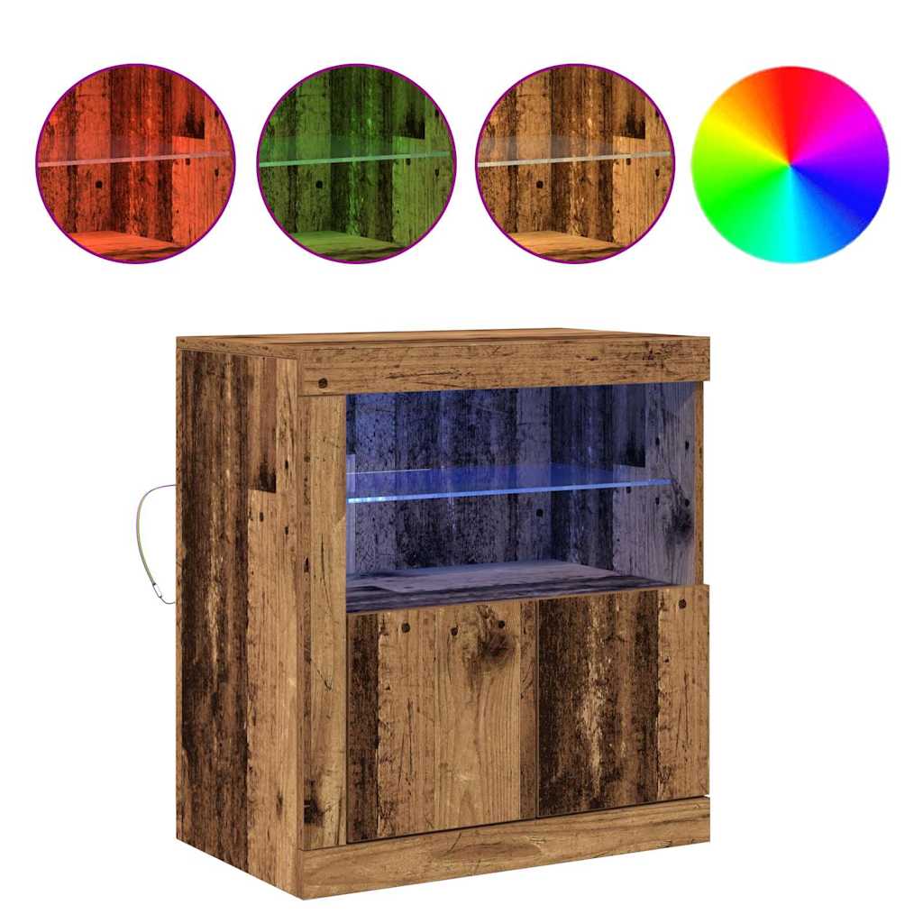 LED Sideboard Brun 60,5 x 37 x 67 cm Konstrueret træ